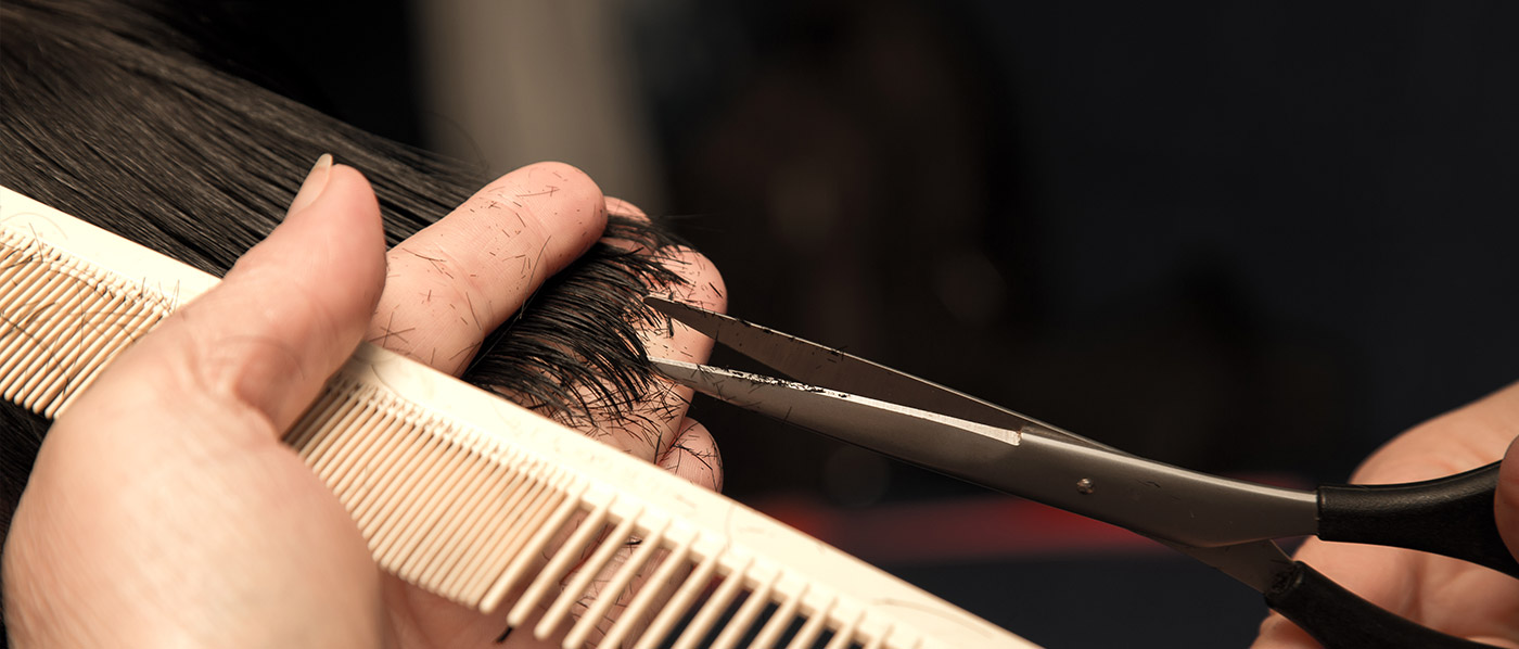 trimming hair